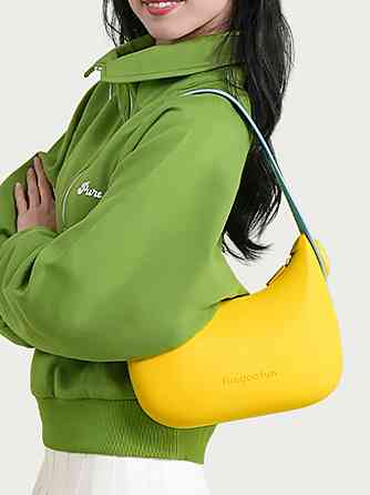 Сумочка силиконовая клатч женский на ремешке с ручками водонепроницаемая сумка Fungoofun на молнии, желтая Каменец-Подольский