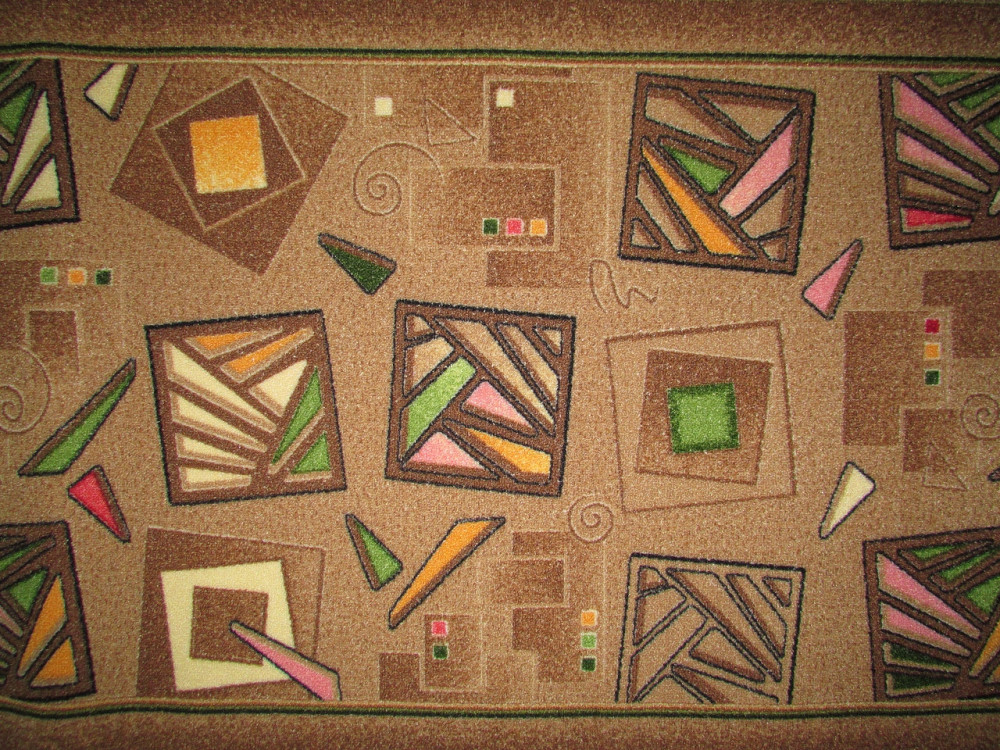 Килимова доріжка найкраща ціна, коричневі кубики, Килим на виріз, будь-які розміри Кам'янське - фото 1