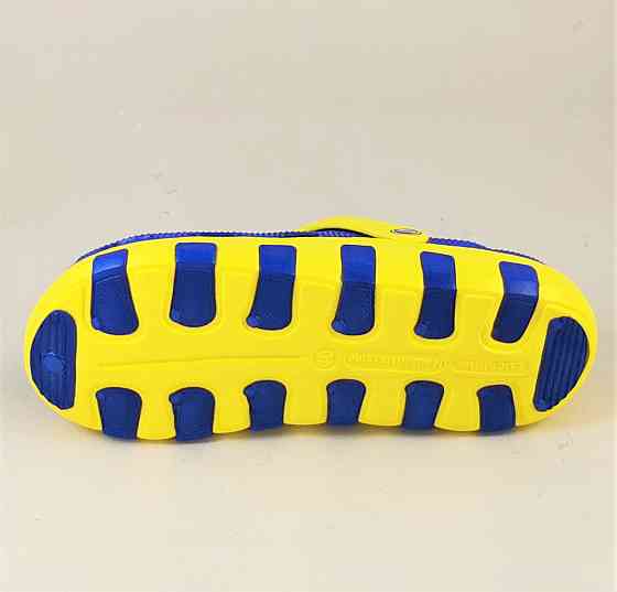 Чоловічі капці CROC$ Жовто-блакитні Крокси Шльопанці Сині (розміри: 40,41,42) Дніпро