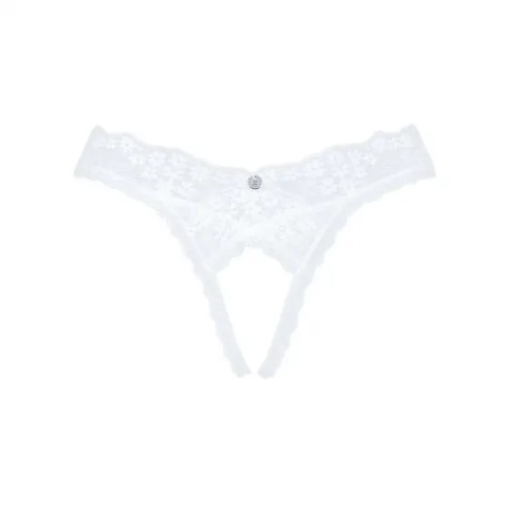 Мереживні танга Obsessive Heavenlly crotchless thong XS/S, з доступом Львов