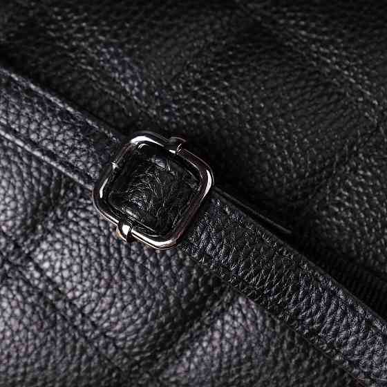 Сумка прошита ромбами з натуральної шкіри Vintage 22930 Чорний Київ