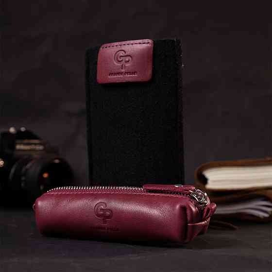 Жіноча шкіряна ключниця GRANDE PELLE 16790 Бордовий Київ