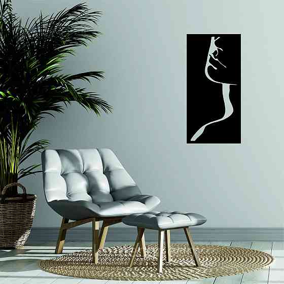 Декоративное настенное Панно «Силуэт женщины», Декор на стену 110*54 см, Черный Киев