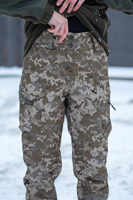 Жіночі тактичні штани Softshell на флісі 48, Піксель ММ-14 Запорожье - изображение 2