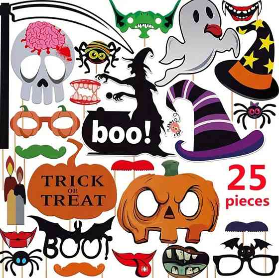 Бутафория на Хэллоуин на палочках 25 деталей one size разноцветный Киев