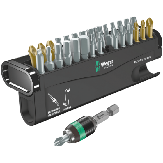 Набір біт РН,PZ,HEX,SL,Torx 30од. Wera Bit-Check 30 Universal 1 05056440001 Одеса