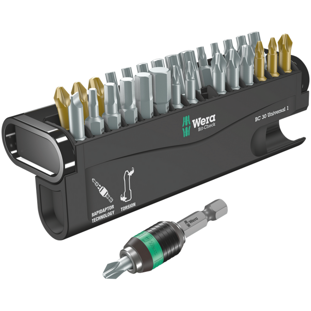 Набор бит РН,PZ,HEX,SL,Torx 30ед. Wera Bit-Check 30 Universal 1 05056440001 Одесса - изображение 2