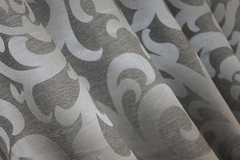 Комплект коротких штор VR-Textil Жаккард Вензель № 293ш Серый 130х170 см 2 шт (35-0017) Киев - изображение 8