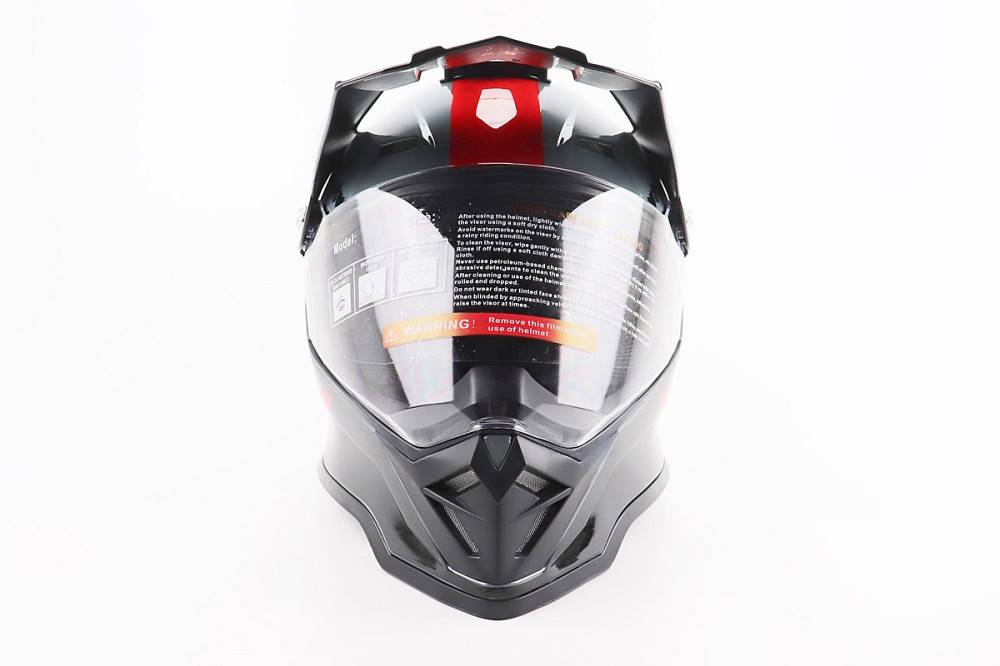 Шолом кросовий/ендуро/АТV зі склом BLD-819-7 М (57-58см), ЧОРНИЙ/СІРО-ЧЕРВОНИЙ Київ - фото 4