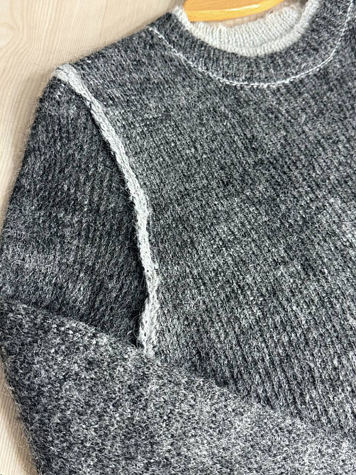 Светр жіночий A-N 8096 двошаровий в’язаний павутинка, сірий, one size Київ - фото 19