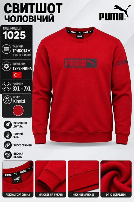 Чоловічий зимовий батальний світшот PUMA ESSENTIALS+ FLEECE MEN'S HOODIE Суми - фото 4
