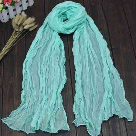 Женский шарфик ментоловый - размер шарфа 170*40см, хлопок, полиэстер. Киев