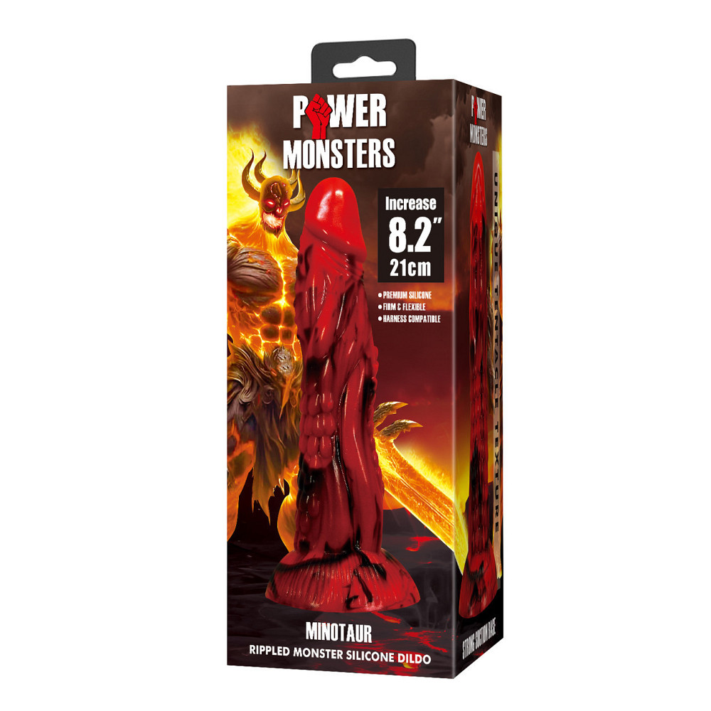 Фаллоимитатор силиконовый Power Monsters Minotaur на присоске, красный, 21 см Sex Aura Киев - изображение 8