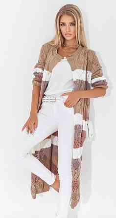 Ажурний кардиган із кишенями в смужку (48-52) Київ