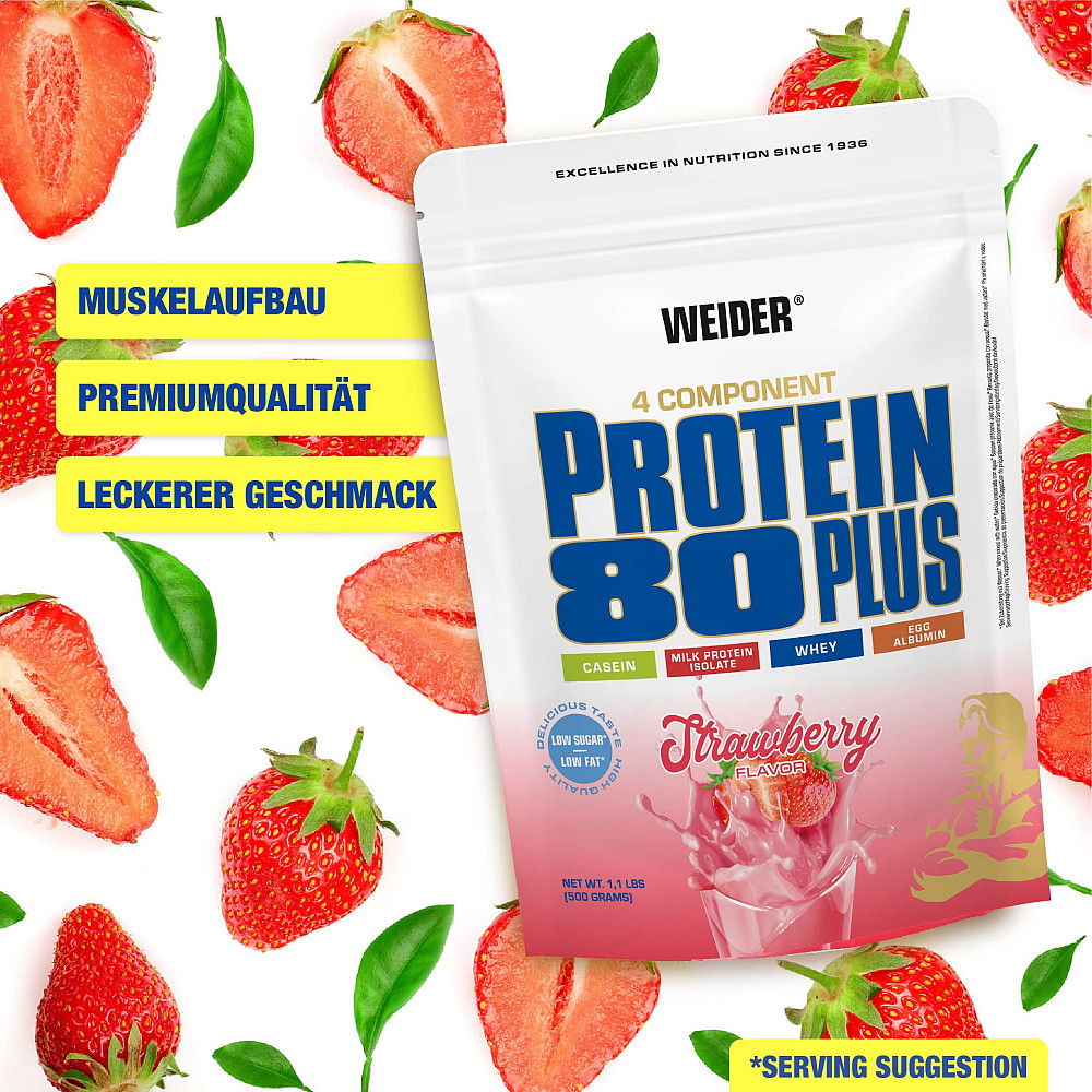 Протеин Weider Protein 80 Plus 500 g (Strawberry) Луцк - изображение 3