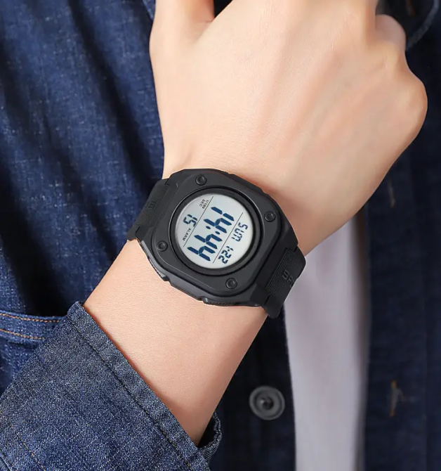 Часы мужские наручные спортивные Skmei 2160 (Черный с белым циферблатом) Винница - изображение 6