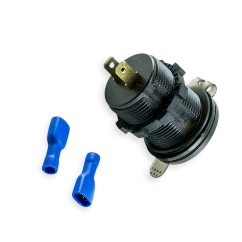 Гнездо врезное 1 USB быстрая зарядка QC 3,0 12-24В, вольтметр, кнопка ON, OFF, подсветка красная Мукачево - изображение 1