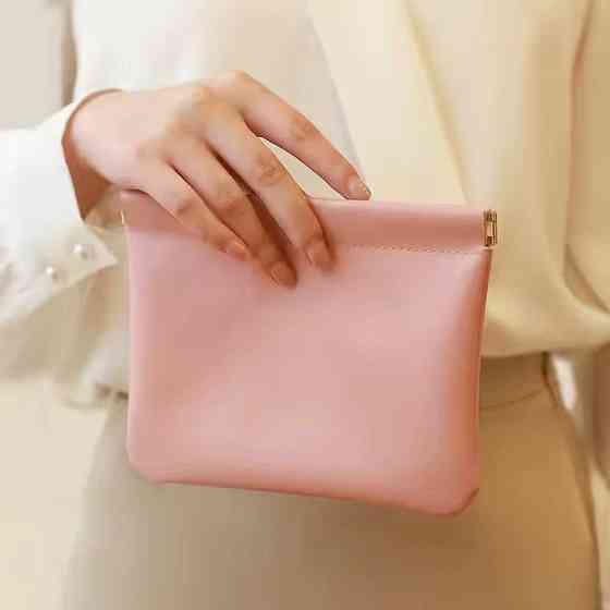 Косметичка для хранения аксессуаров портативная,большой футляр для мелочей на магнитной клипсе,розовый Каменец-Подольский