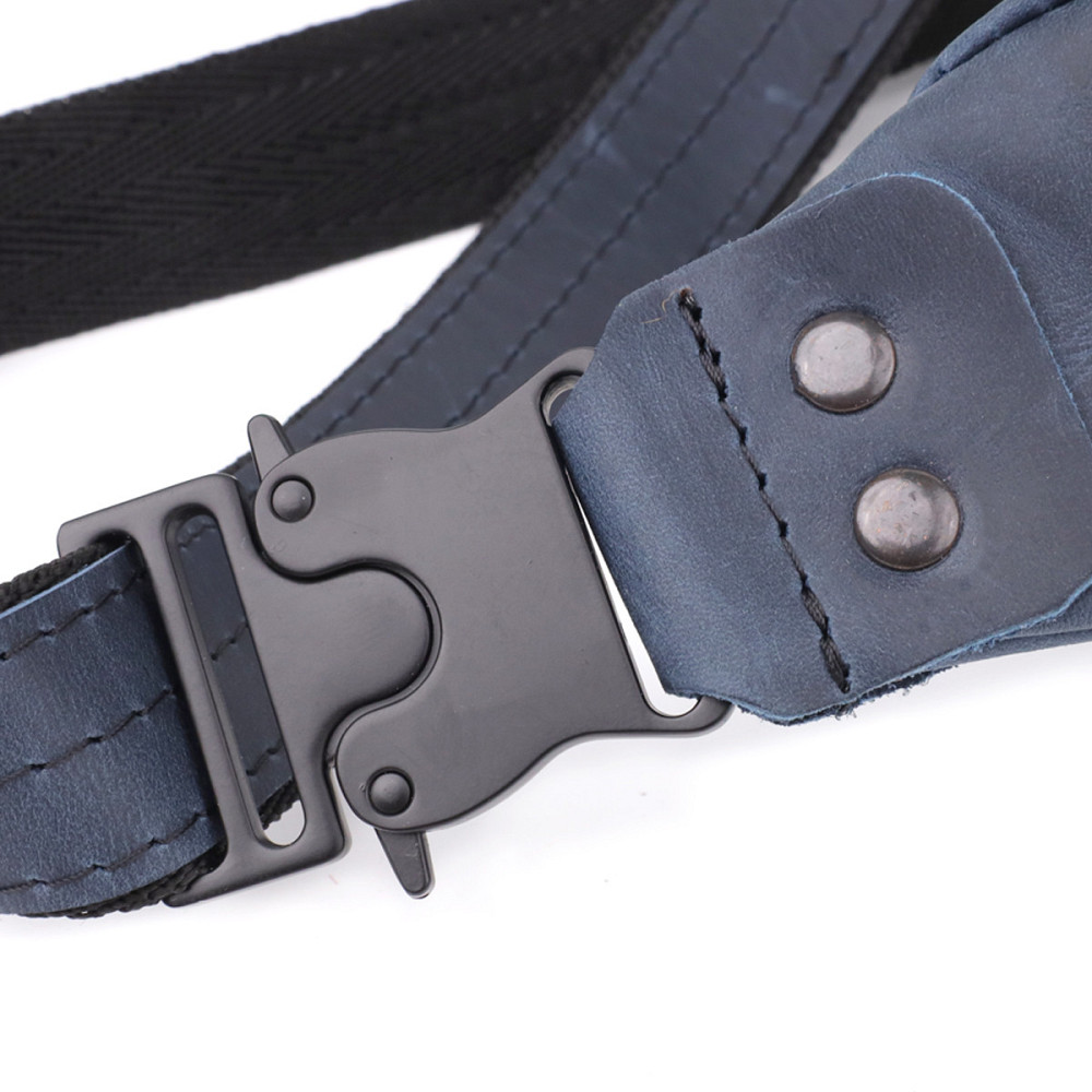 Чоловіча зручна бананка з натуральної вінтажної шкіри Синій (SHVIGEL) Київ - фото 10