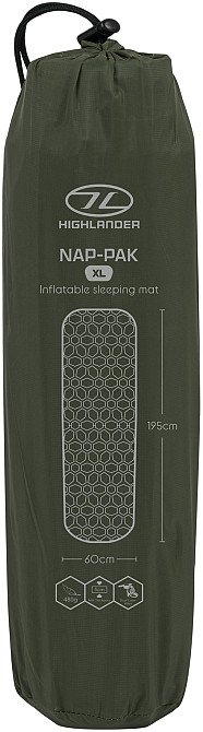 Надувной коврик Highlander Nap-Pak Inflatable Sleeping Mat XL 5 см Оливковый (AIR073-OG) Киев - изображение 9