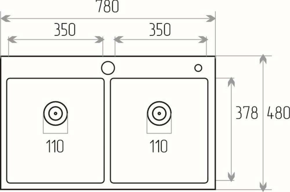 VALESO Кухонна мийка нержавійка 78*48 VALESO Handmade на дві чаші (3.0/0.8) Коломия - фото 6