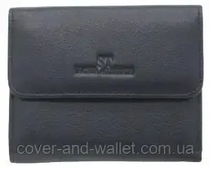 Маленький женский кожаный кошелек под карточки бордоввого цвета ST Leather 2047A Черный Киев - изображение 5