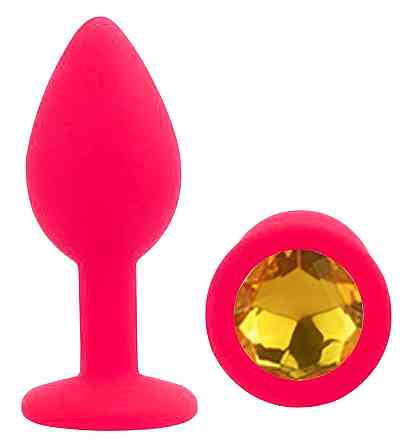 Силіконова анальна пробка EGZO - Silicone Pink Round Plug Yellow, size S Sex Aura Київ
