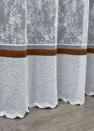 Тюль жакард мармур, колекція "Cale" колір білий з коричневим 1554т Київ