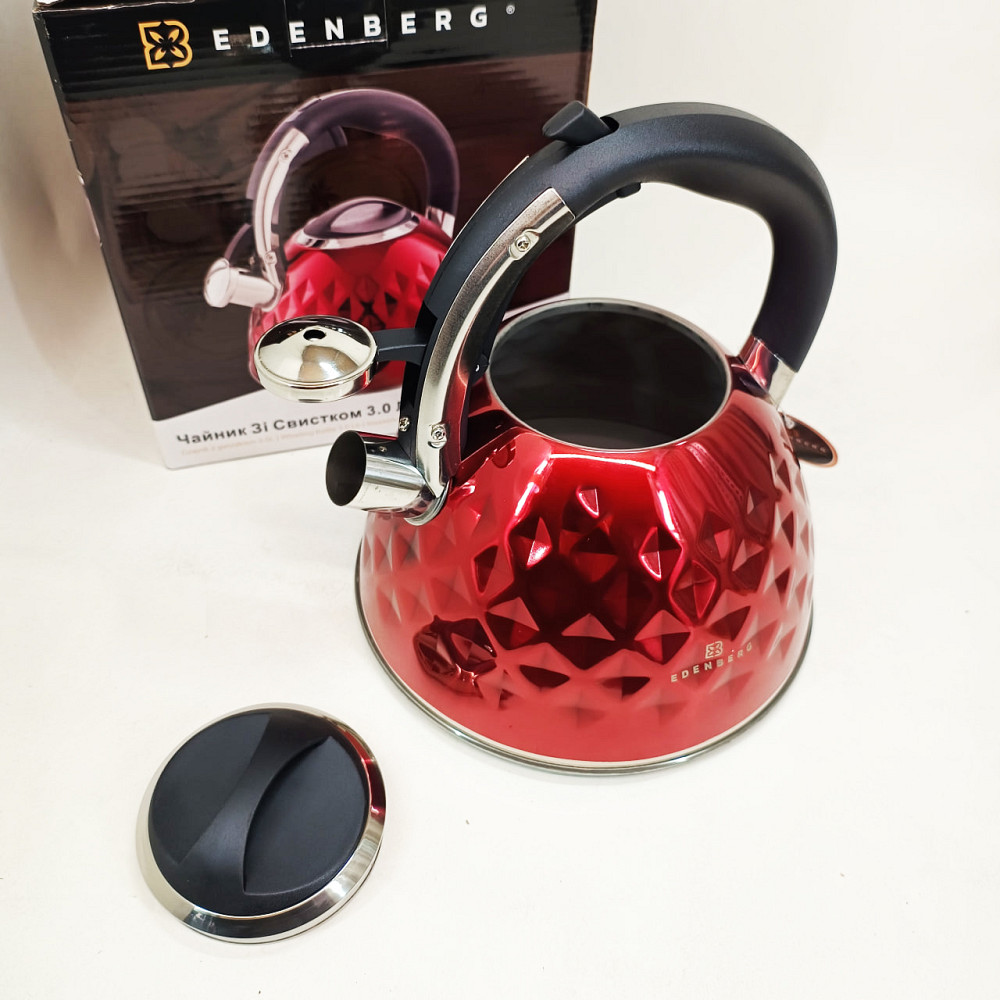 Чайник для газовой плиты 3 л литра Edenberg, Чайник для приготовления чая со свистком YF-71 Львов - изображение 6