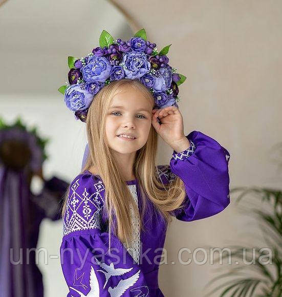 Віночок ободок з квітами "Сценічний зі стрічками" Кривий Ріг - фото 1