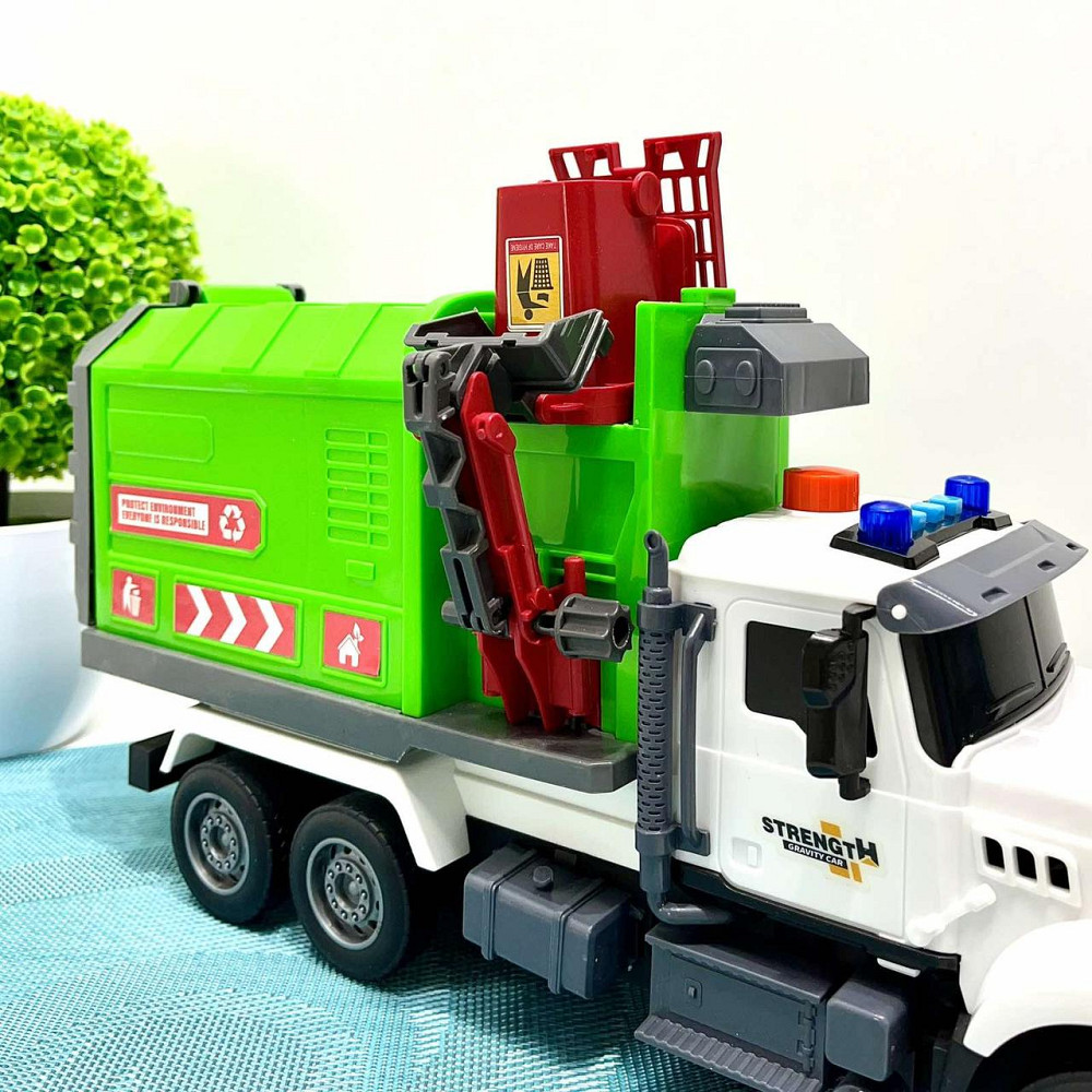 Спецтехніка машинка інерційна звук підсвічування механічне підйом стріли 35 см Зелена (687-46 C)C) Чернігів - фото 9