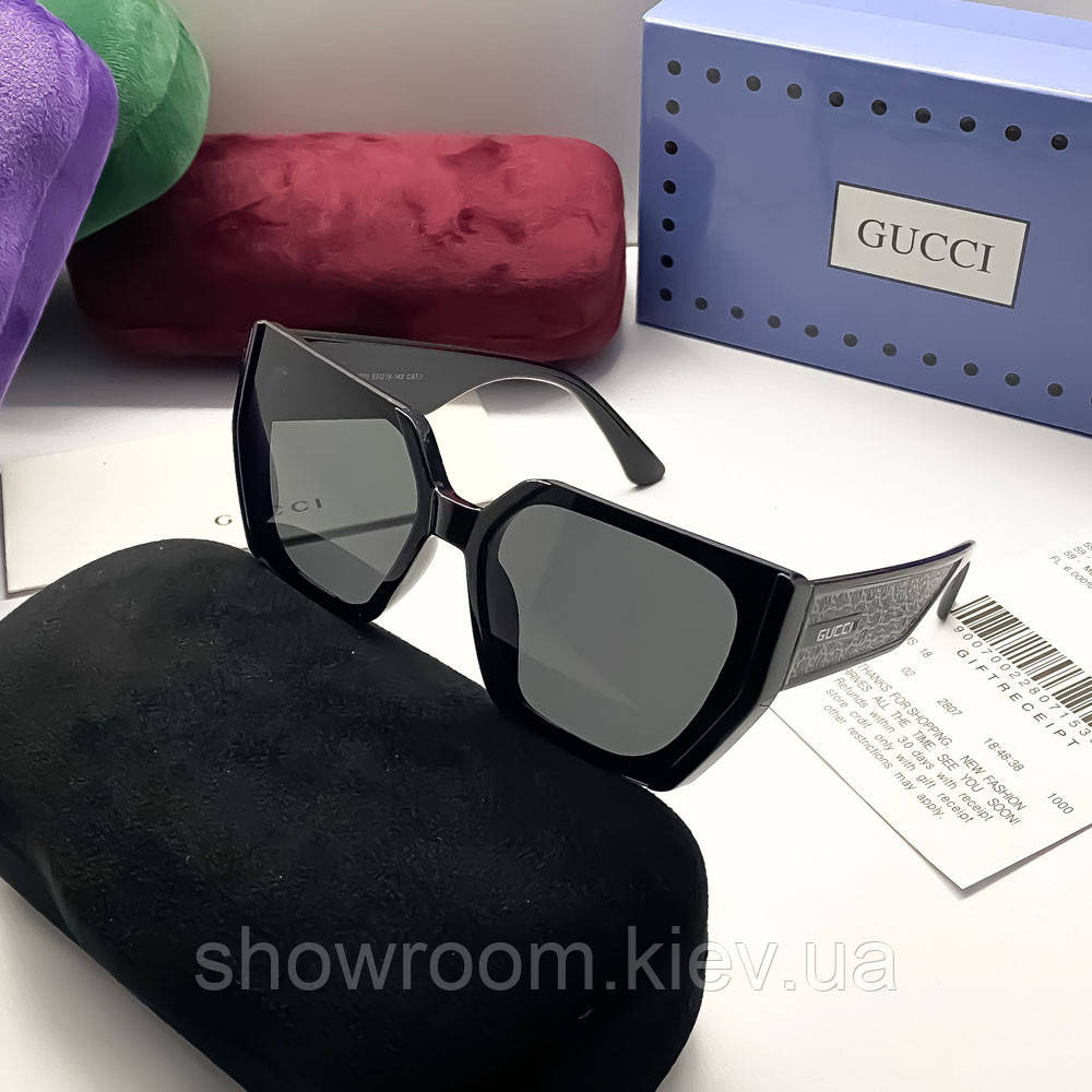 Жіночі сонцезахисні окуляри GG (29160) black Київ - фото 3