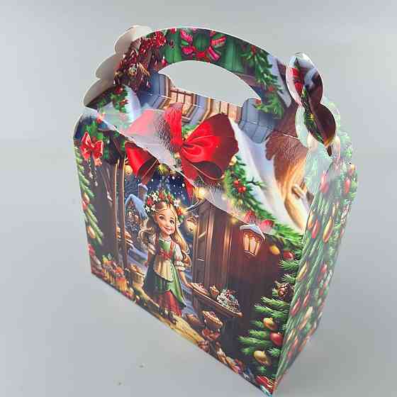 Новогодняя подарочная картонная упаковка для конфет (800грм) №211 