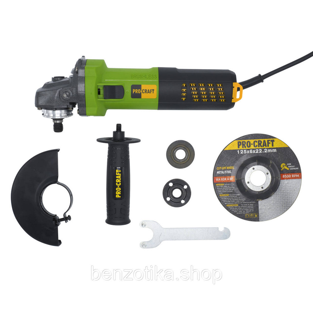 Кутошліфувальна машина безщіткова Procraft PW2200 125 мм + Диск Procraft CD125x1.0b 10 шт/уп Київ - фото 8