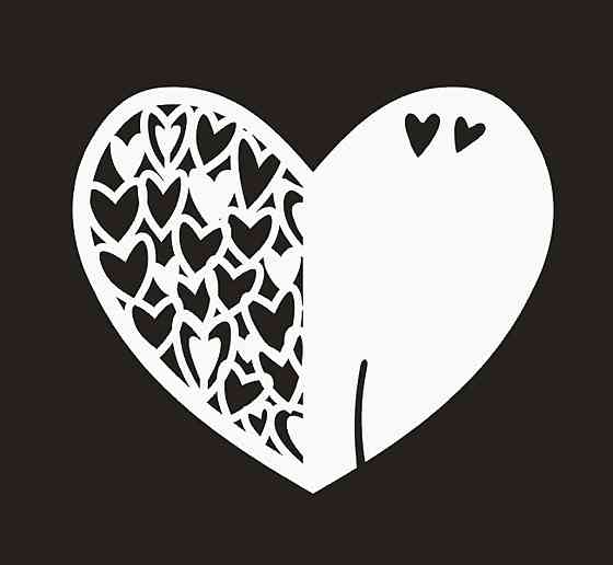 Банкетные карточки Сердечка 10 штук 9 на 6 см белый Киев