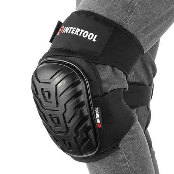 Наколенники защитные, накладки противоскользящие из ПВХ, ткань 600D, гелевые подушки, неопреновые ремни INTERTOOL SP-0054 Киев