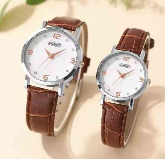 Подарочный набор для мужчин и женщин 2 парные часы без подарочной коробки коричневый Киев