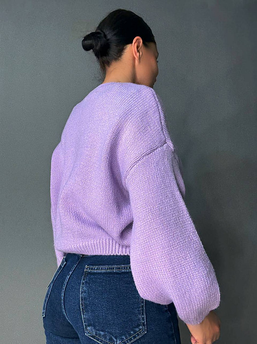 Светр жіночий Fancy Matinee 539 оверсайз однотонний, бузковий, one size Київ - фото 13