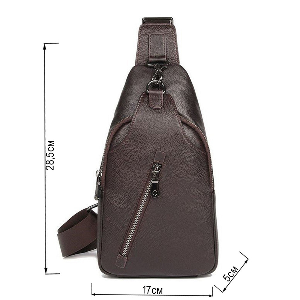 Шкіряна чоловіча сумка через плече для документів та міста Vintage 14952 Коричнева Київ - фото 13