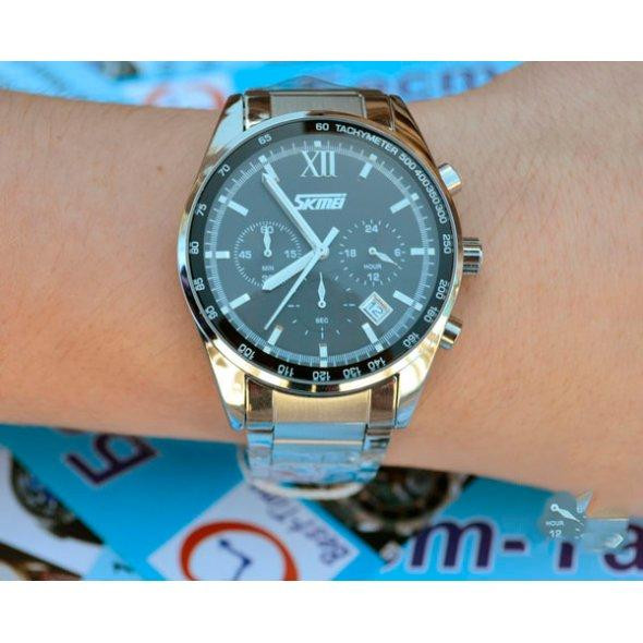 Чоловічий наручний годинник Skmei Tandem 9096 Сріблястий Вінниця - фото 8