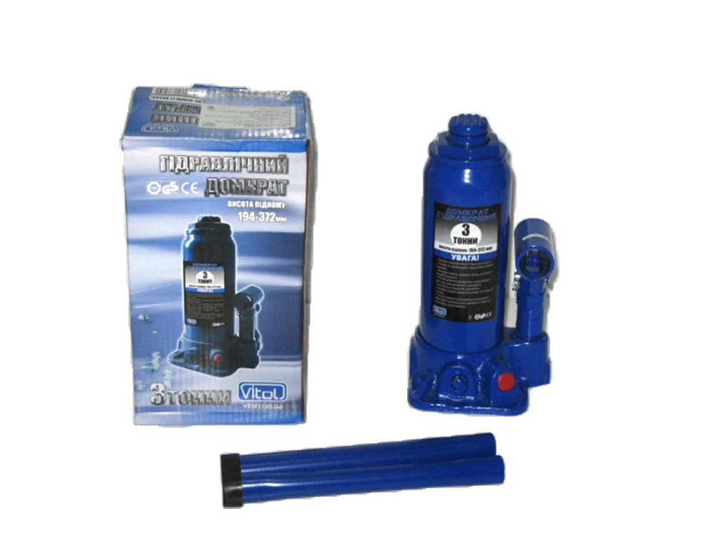 Домкрат гидравл. бутылка 3т в коробке Т90304 выс 372мм Вінниця - фото 1