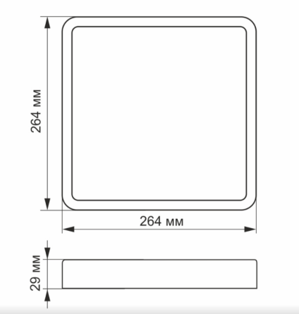 LED Світильник накладний квадратний 24W 5000К 220V VL-DLSS-245 Videx Житомир