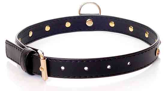 Ошейник из искуственной кожи с кристаллами Fetish Boss Series - Collar Gold Crystal, BS3300116 Sex Aura Киев