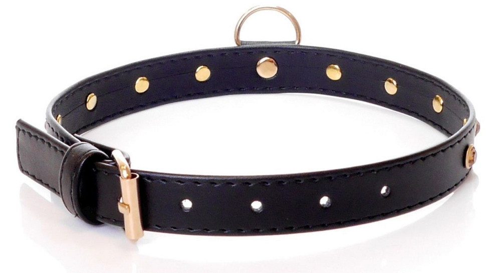 Ошейник из искуственной кожи с кристаллами Fetish Boss Series - Collar Gold Crystal, BS3300116 Sex Aura Киев - изображение 2