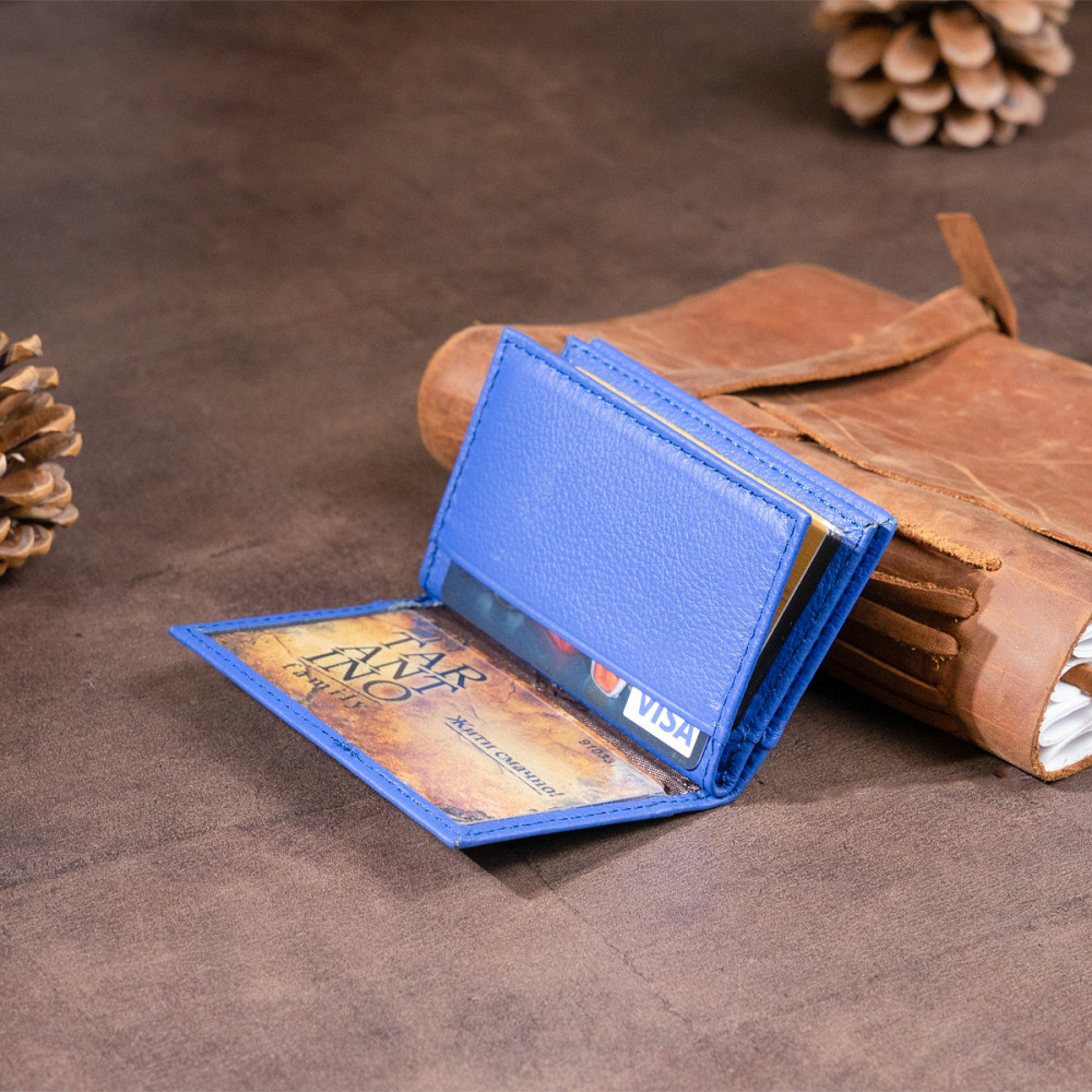 Визитница-книжка ST Leather 19219 Синяя Киев - изображение 10