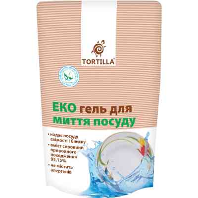 Средство для ручного мытья посуды Tortilla Эко гель запаска 500 мл (4820178060974) Винница
