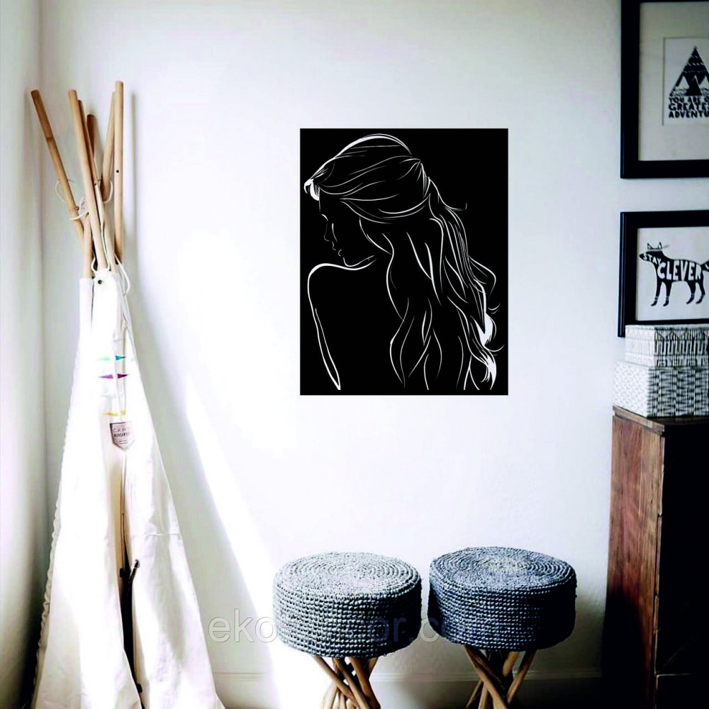 Декоративное настенное Панно «Девушка» Декор на стену 110*85 см, Черный Киев - изображение 9