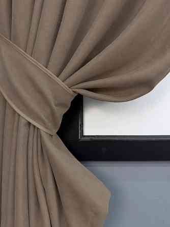 Комплект коротких штор VR-Textil Мікровелюр Petek YL № 1701ш Капучино 130х170 см 2 шт (35-0458) Київ