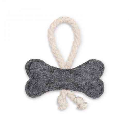 Игрушка Природа «Косточка маленькая» для собак, серая, 11х14х5,5 см Винница