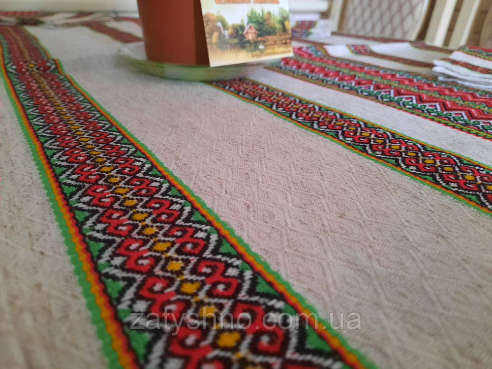 Вишита скатертина з серветками на великий стіл Київ - фото 3